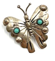 Mexican Sterling Silver Butterfly Brooch