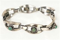 Mexican Sterling Silver and Turquoise Bracelet