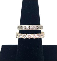 14K White and Yellow Gold Eternity Bands
