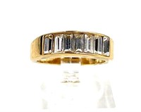 18K Gold and Glass Channel Ring