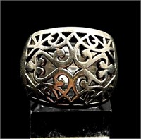 Sterling Silver Organic and Geometric Design Ring