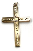 12K Gold Filled Engraved Cross Pendant
