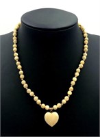 Glass Beaded Necklace with 12KT GF Beads
