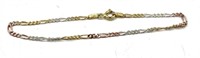 Tri-Toned Italian Sterling Figaro Chain Bracelet