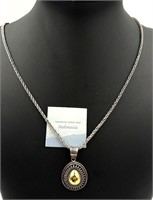 Sterling Silver and 18K Gold Pendant Necklace