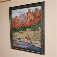 Vintage Framed Sisned Art - "Oak Creek" Arizona
