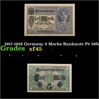 1917-1918 Germany 5 Marks Banknote P# 56b Grades x