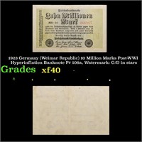 1923 Germany (Weimar Republic) 10 Million Marks Po