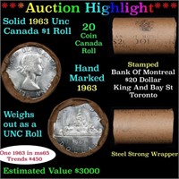 ***Auction Highlight*** Full Roll of Silver 1963 C