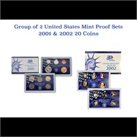 Group of 2 United States Mint Proof Sets 2001-2002