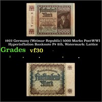 1922 Germany (Weimar Republic) 5000 Marks Post-WWI