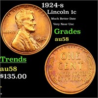 1924-s Lincoln Cent 1c Grades Choice AU/BU Slider