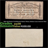 1864 5th Series Confederate States Thirty Dollars