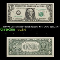 1999 $1 Green Seal Federal Reserve Note (New York,