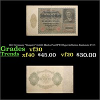 1922 Germany "Vampire" 10,000 Marks Post-WWI Hyper