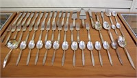 Lunt Lace Point 48 Piece Sterling Silver Flatware