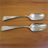 Two Antique Sterling Silver Serving  Spoons