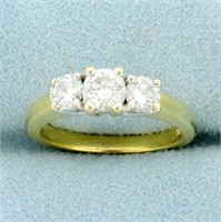 3 Stone Diamond Wedding or Anniversary Ring in 18K