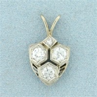 Vintage Diamond Pendant in 14K White Gold