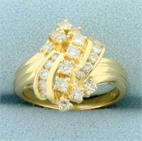 Diamond Waterfall Ring in 14K Yellow Gold