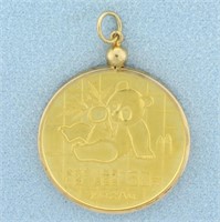Chinese 1/2 oz Gold Panda Coin Pendant in 14k Yell
