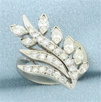 1ct Nature Design Diamond Ring in 14K White Gold