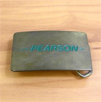 Vintage Pearson Ampersand Brass Belt Buckle Archer