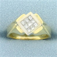 Princess Diamond Ring in 18k Yellow Gold