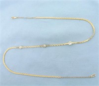 1ct Diamond Station Necklace in 14k Yellow Gold