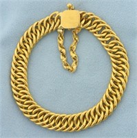 Heavy Curb Link Bracelet in 21k Yellow Gold