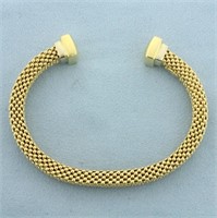 Panther Link Bangle Bracelet in 14k Yellow Gold