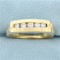 Mens Diamond Nugget Style Ring in 14k Yellow Gold