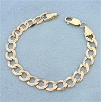 Mens Curb Link Chain Bracelet In 14k Yellow Gold