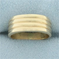 Ribbed Design Band Ring in 14k Yellow Gold