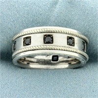 Neil Lane Black Diamond Wedding Band Ring in 14k W