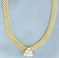 16 Inch Diamond Pyramid Cluster Bismark Necklace i