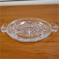 Vintage Divided Pressed Glass Tray