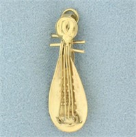 Vintage Lute Charm in 14k Yellow Gold