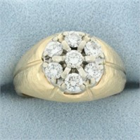 Diamond Target Design Ring in 14k Yellow Gold