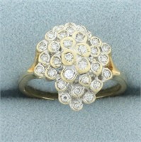 Bezel Set Diamond Bubble Ring 14K Yellow Gold