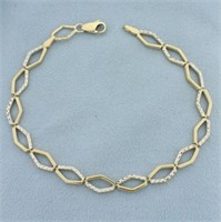 Geometric Diamond Cut Bracelet in 14k Yellow and W