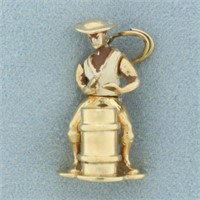 Rare Vintage Mechanical African Drummer Charm in 1
