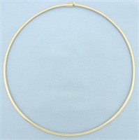 Italian 18 Inch Omega Link Necklace in 10k Yellow