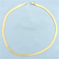 Italian 16 Inch Herringbone Link Chain Necklace in