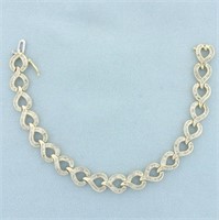 Baguette Diamond Twist Design Bracelet in 10k Yell