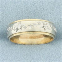 Two Tone Star Constellation Band Ring in 14k Yello