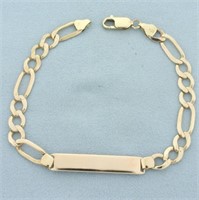 Figaro ID or Medical Bracelet in 10k Yellow Gold