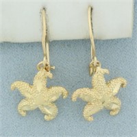 Starfish Dangle Earrings in 14k Yellow Gold