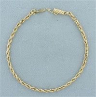 Diamond Cut Rope Bracelet in 14k Yellow Gold