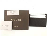 Gucci Guccissima Brown Money Clip Card Case New Ol